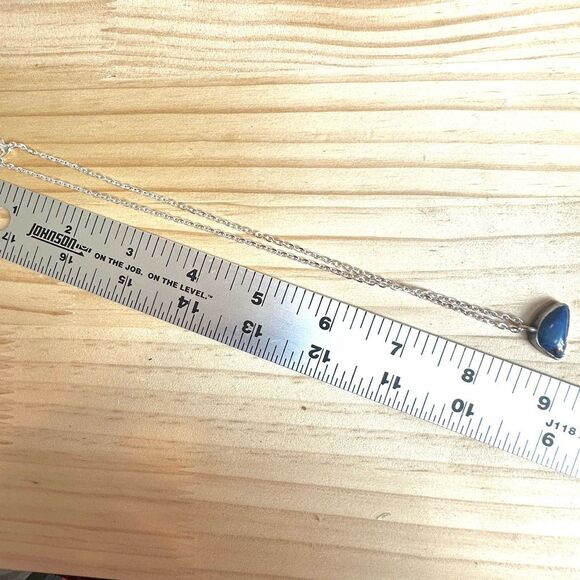 Sterling Silver & Lapis Lazuli Pendant Necklace with  Gold Bail - Picture 9 of 9